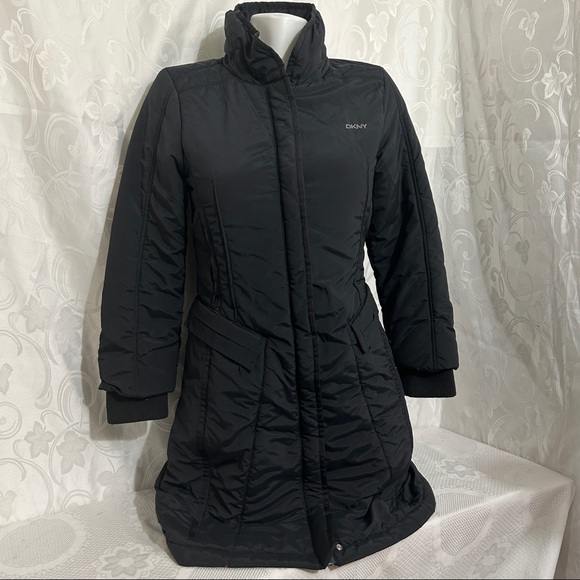 DKNY Black Waterproof Classic Parka Winter Jacket - Picture 3 of 10